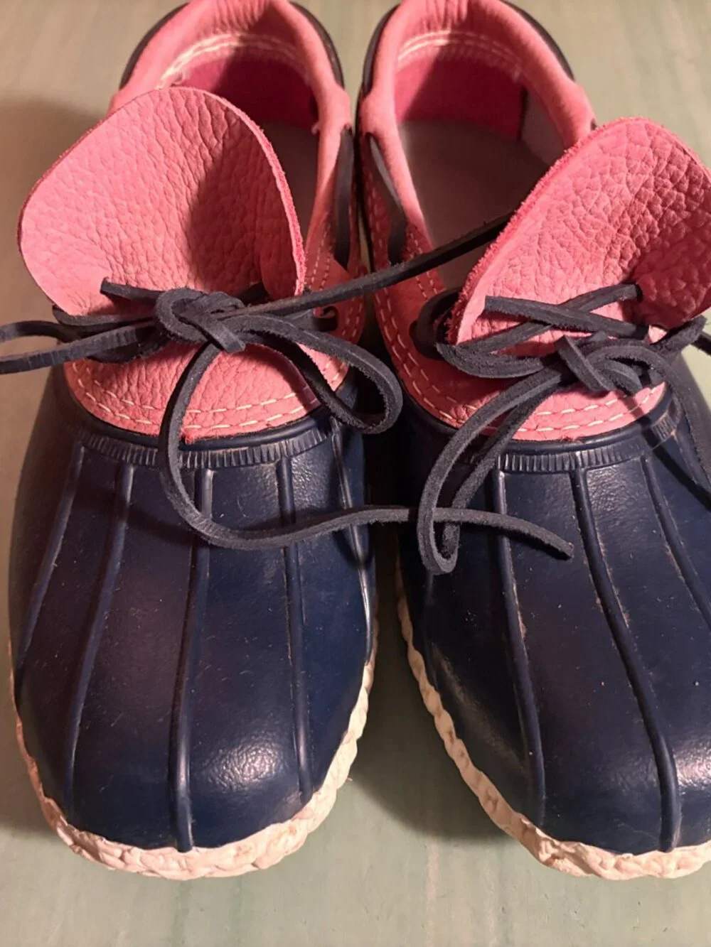 Womens L.L. Bean Pink Blue Low Waterproof Duck Boots Size 10 M - Picture 3 of 14